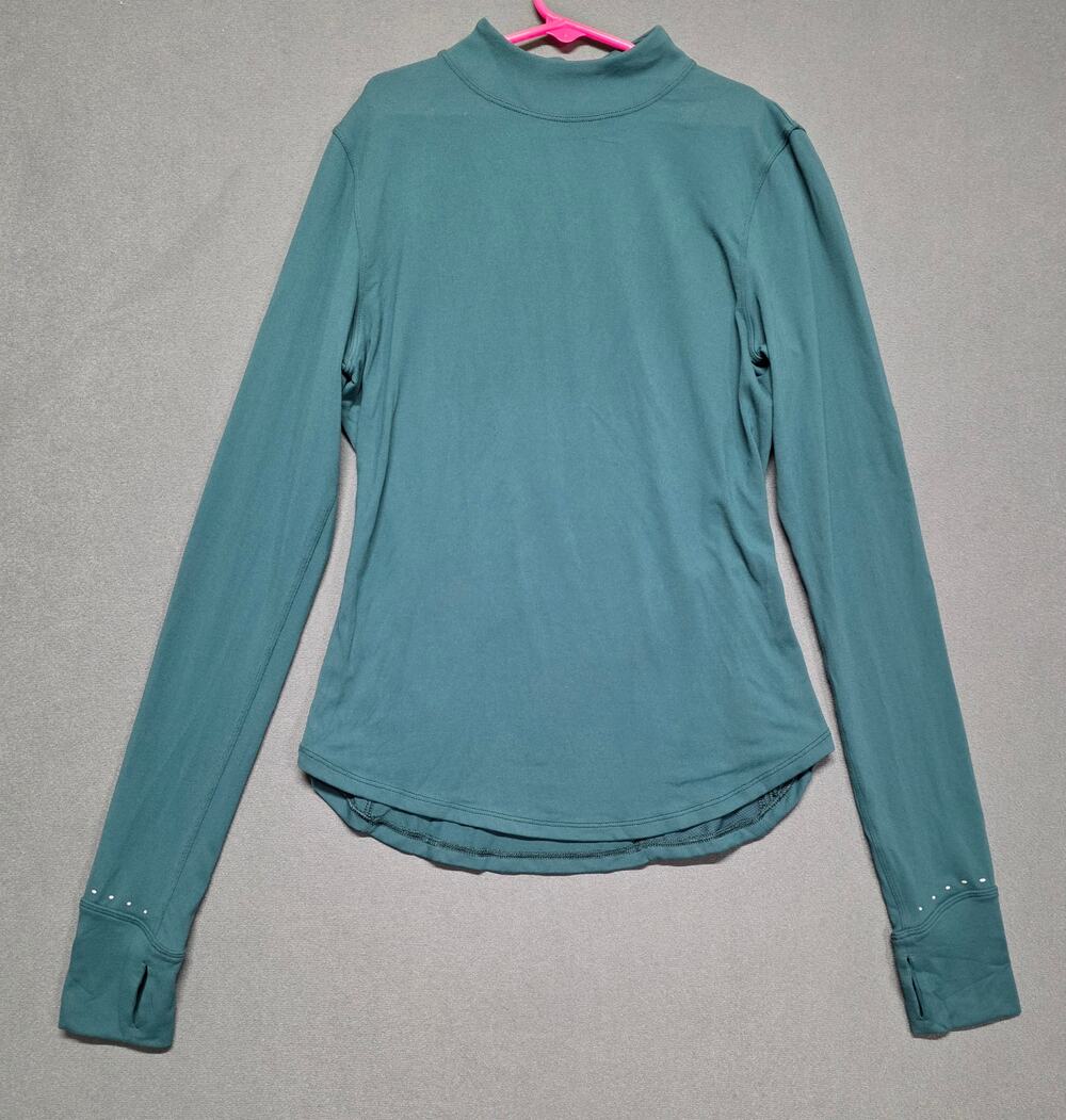 Lululemon Rulu Running Long Sleeve Mock Neck Shirt Thumb Size 4 Jasper Green